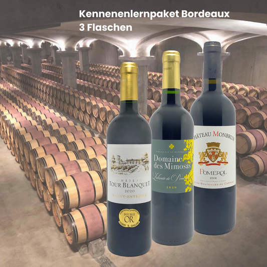 Kennenlernpaket Bordeaux - Chateau Tour Blanquet, Domaine des Mimosas, Chateau Monbrun